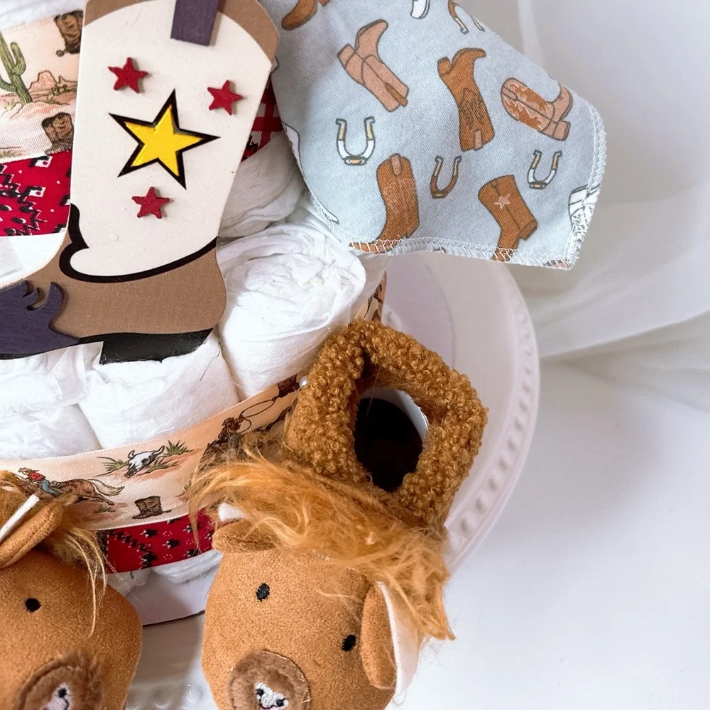 Cowboy Diaper Cake, Western Baby Shower